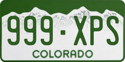 CO license plate 999XPS
