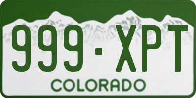CO license plate 999XPT