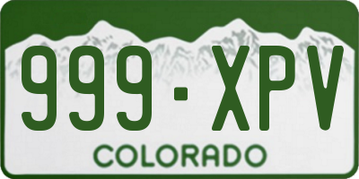 CO license plate 999XPV