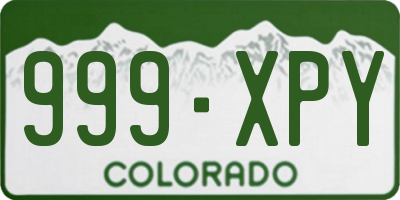 CO license plate 999XPY