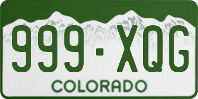 CO license plate 999XQG