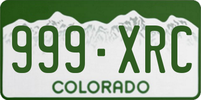 CO license plate 999XRC