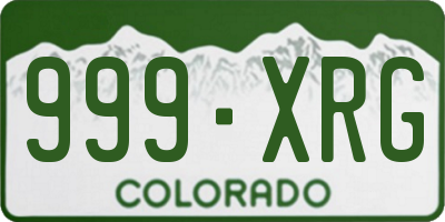 CO license plate 999XRG
