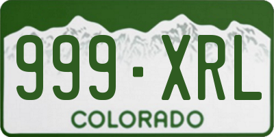 CO license plate 999XRL