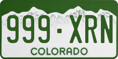CO license plate 999XRN