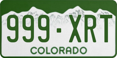 CO license plate 999XRT