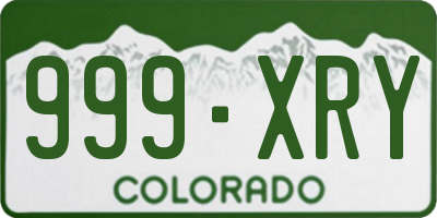 CO license plate 999XRY