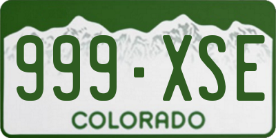 CO license plate 999XSE