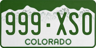 CO license plate 999XSO