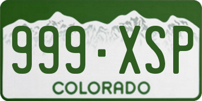 CO license plate 999XSP