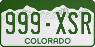 CO license plate 999XSR