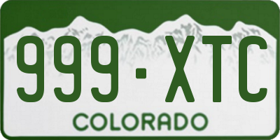 CO license plate 999XTC