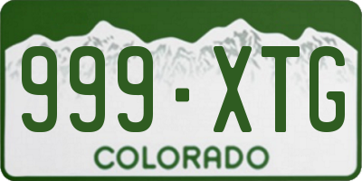 CO license plate 999XTG
