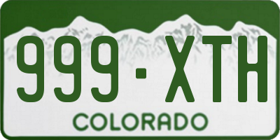 CO license plate 999XTH
