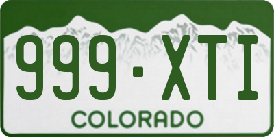 CO license plate 999XTI