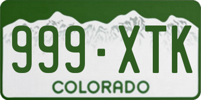 CO license plate 999XTK