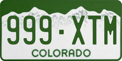 CO license plate 999XTM