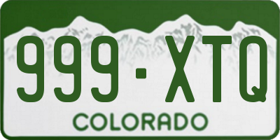 CO license plate 999XTQ