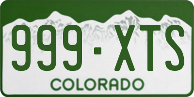 CO license plate 999XTS