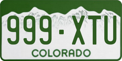 CO license plate 999XTU