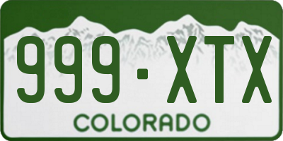CO license plate 999XTX