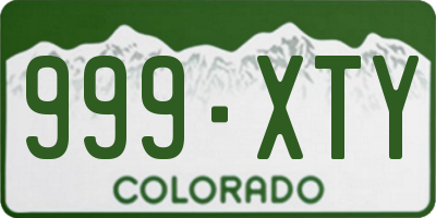 CO license plate 999XTY