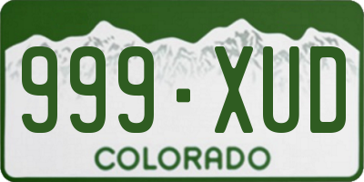 CO license plate 999XUD
