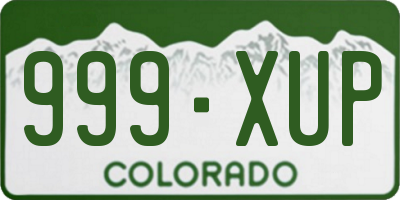 CO license plate 999XUP
