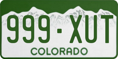 CO license plate 999XUT