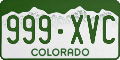 CO license plate 999XVC