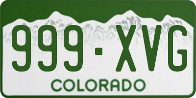 CO license plate 999XVG
