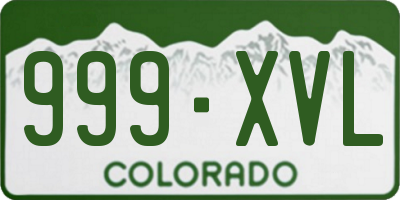 CO license plate 999XVL