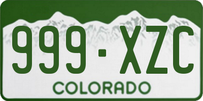 CO license plate 999XZC