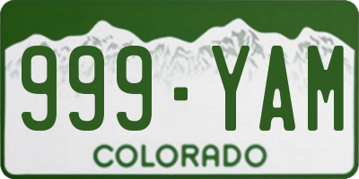 CO license plate 999YAM