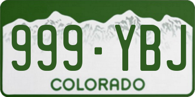 CO license plate 999YBJ