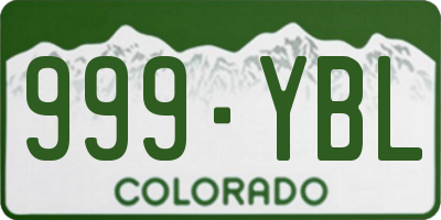 CO license plate 999YBL
