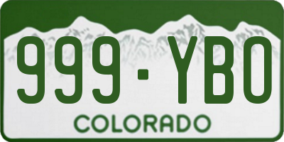 CO license plate 999YBO