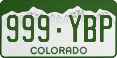 CO license plate 999YBP