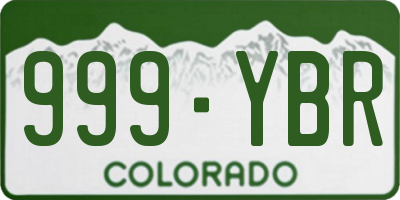 CO license plate 999YBR