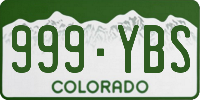 CO license plate 999YBS