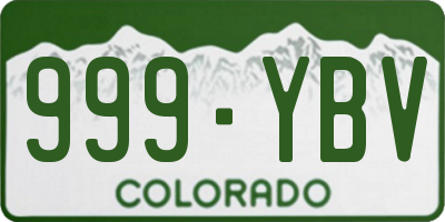 CO license plate 999YBV