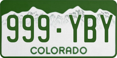 CO license plate 999YBY