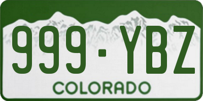 CO license plate 999YBZ