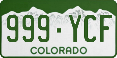 CO license plate 999YCF