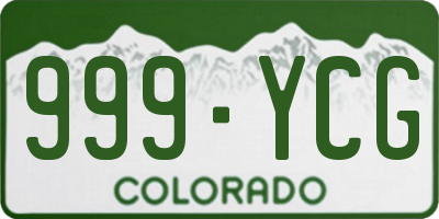 CO license plate 999YCG