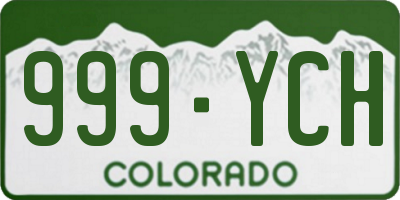 CO license plate 999YCH