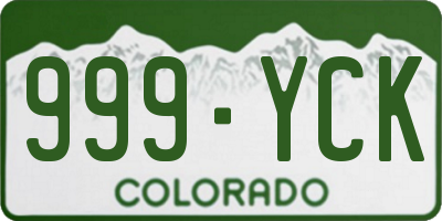 CO license plate 999YCK