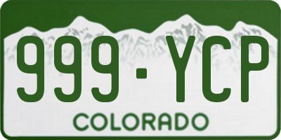 CO license plate 999YCP