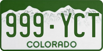 CO license plate 999YCT