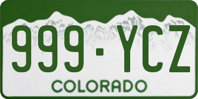 CO license plate 999YCZ